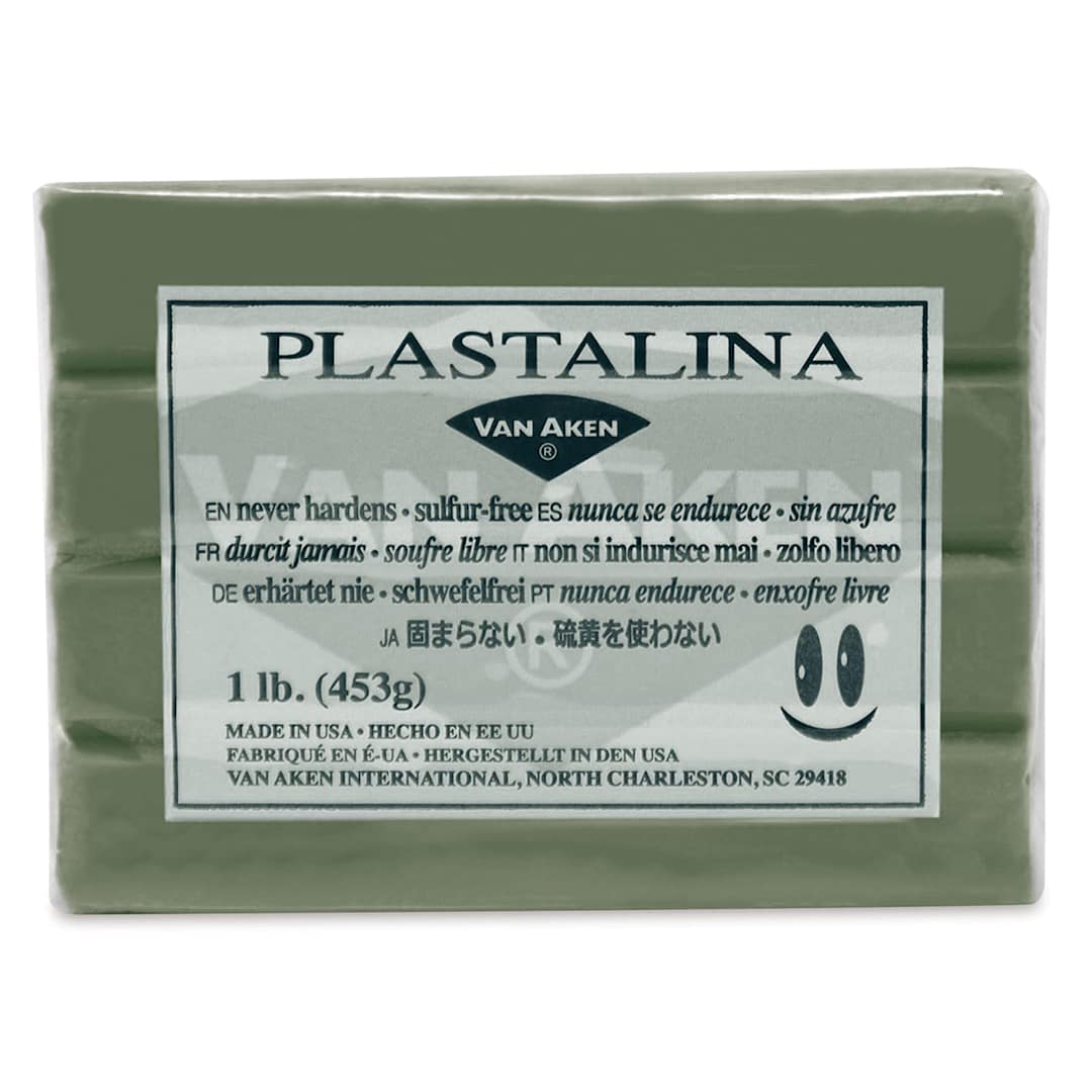 Open in modal - Van Aken Plastalina Modeling Clay - 1 lb, Gray Green