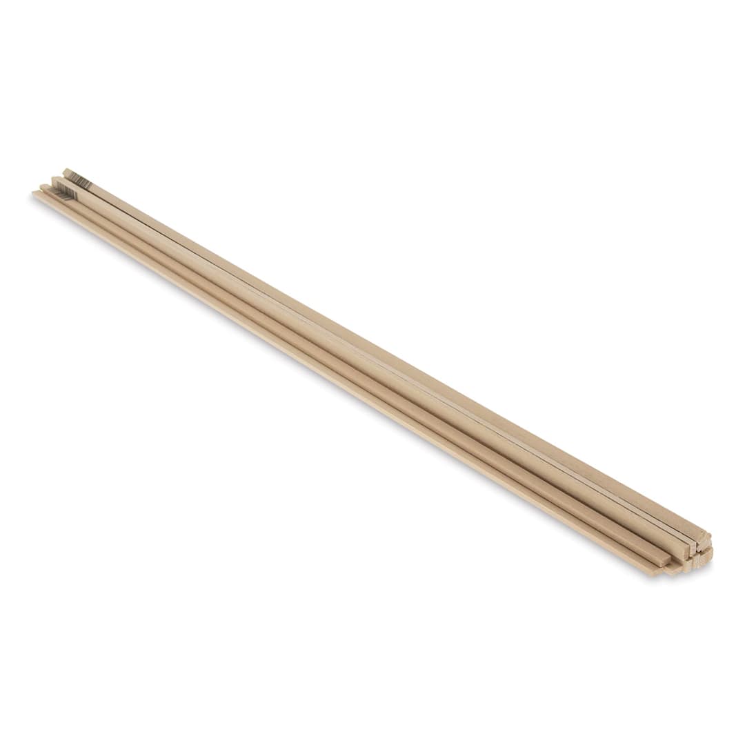 Open in modal - Midwest Products Basswood Strips - 15 Pieces, 1/8" x 1/4" x 24" (end view)