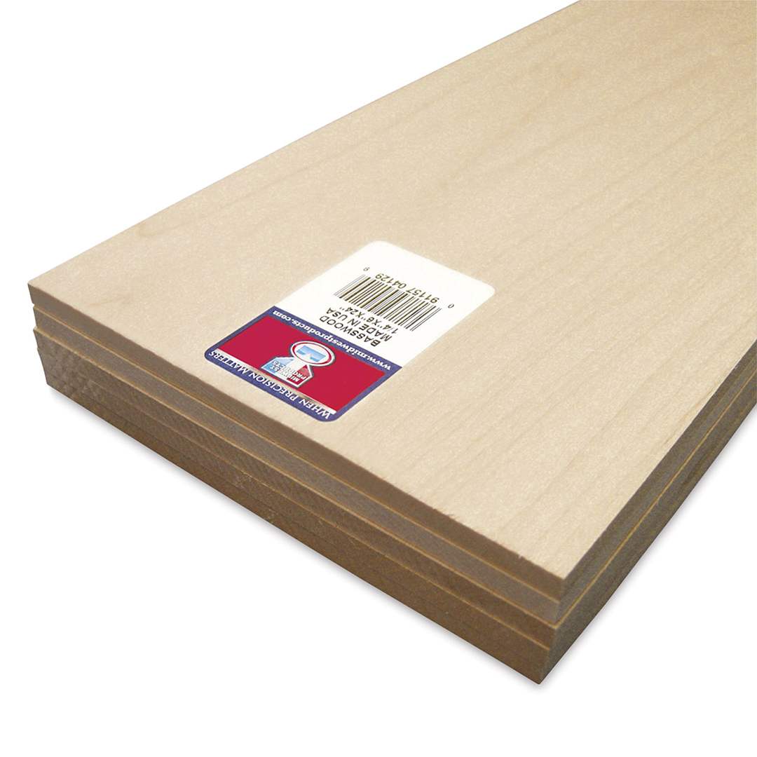 Open in modal - Midwest Products Genuine Basswood Sheets - 1/4" x 6" x 24", 5 Pieces