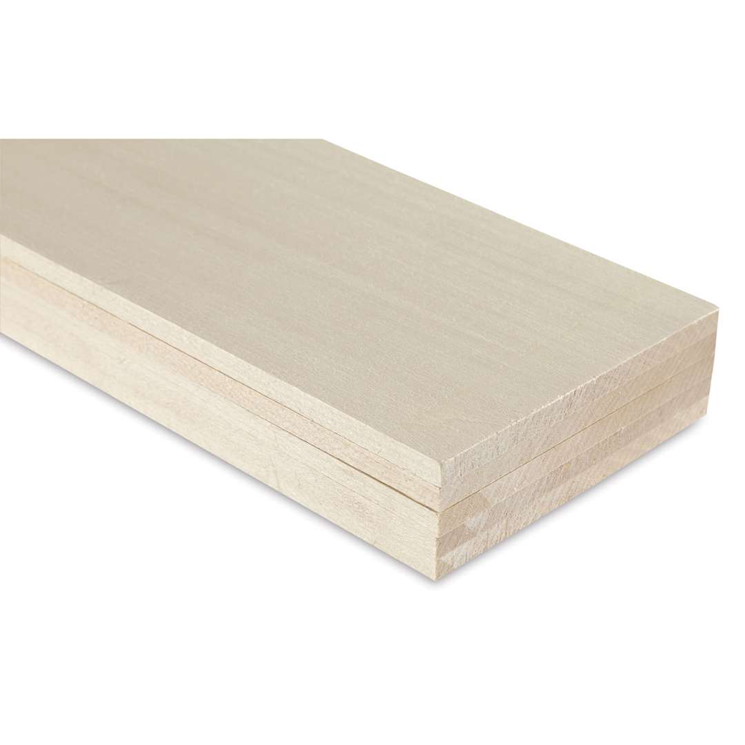 Open in modal - Midwest Products Genuine Basswood Sheet - 5 Sheets, 1/4" x 4" x 36" - end of boards