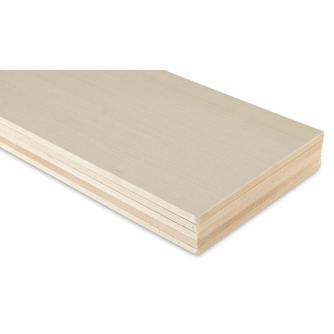 Open in modal - Midwest Products Genuine Basswood Sheet - 5 Sheets, 1/4" x 6" x 36" - end of boards