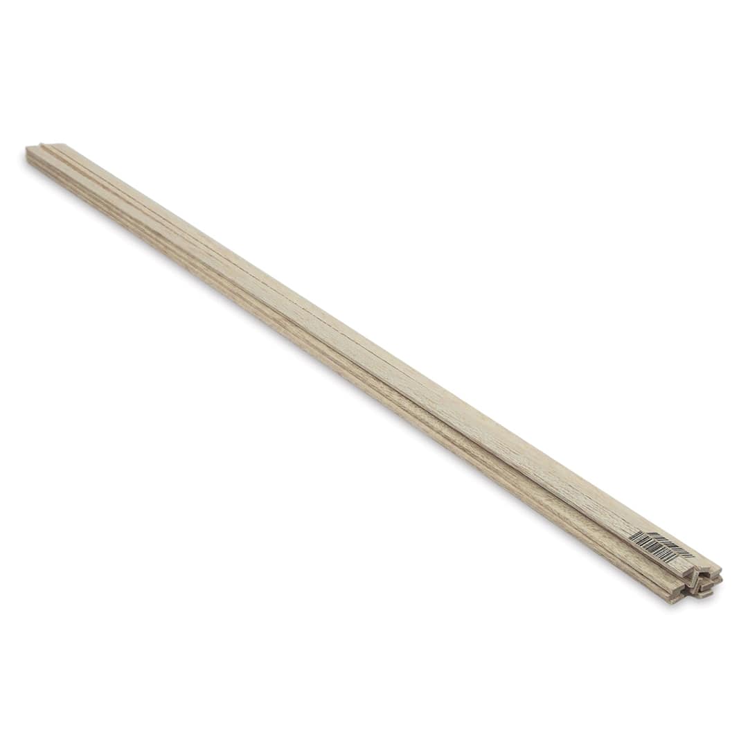 Open in modal - Midwest Products Balsa Wood Strips - 10 Pieces, 1/8" x 3/8" x 36" (end view to show size)