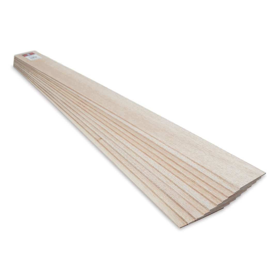 Open in modal - Midwest Products Balsa Wood Sheets - 10 Pieces, 1/8" x 3" x 36" (end view to show size)