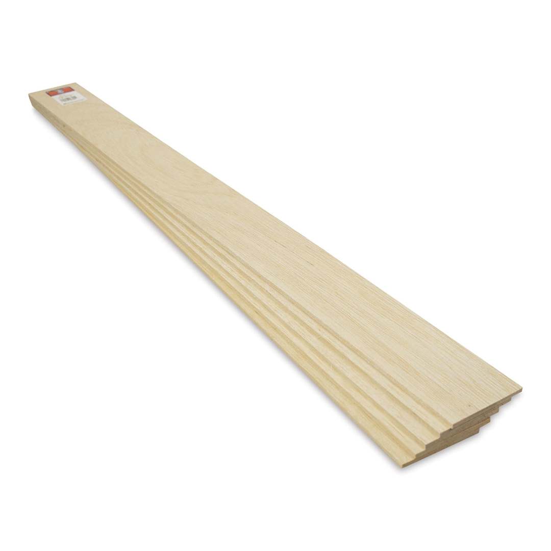 Open in modal - Midwest Products Balsa Wood Sheets - 5 Pieces, 3/16" x 3" x 36" (side view to show size)