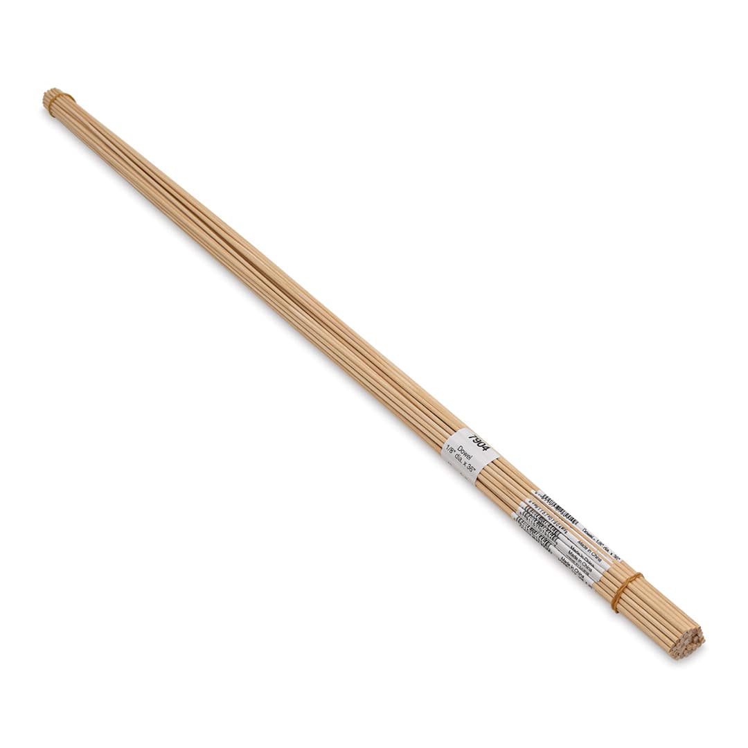 Open in modal - Midwest Products Birch Dowels - Pkg of 45, 1/8" x 36" - close-up of tips
