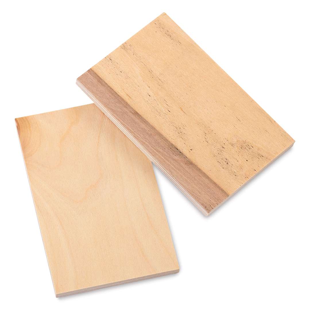 Open in modal - Midwest Products Birch Plywood Pieces - Sheets of plywood in two stacks