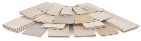 Open in modal - Midwest Products Birch Plywood - Stacks of different sizes of plywood