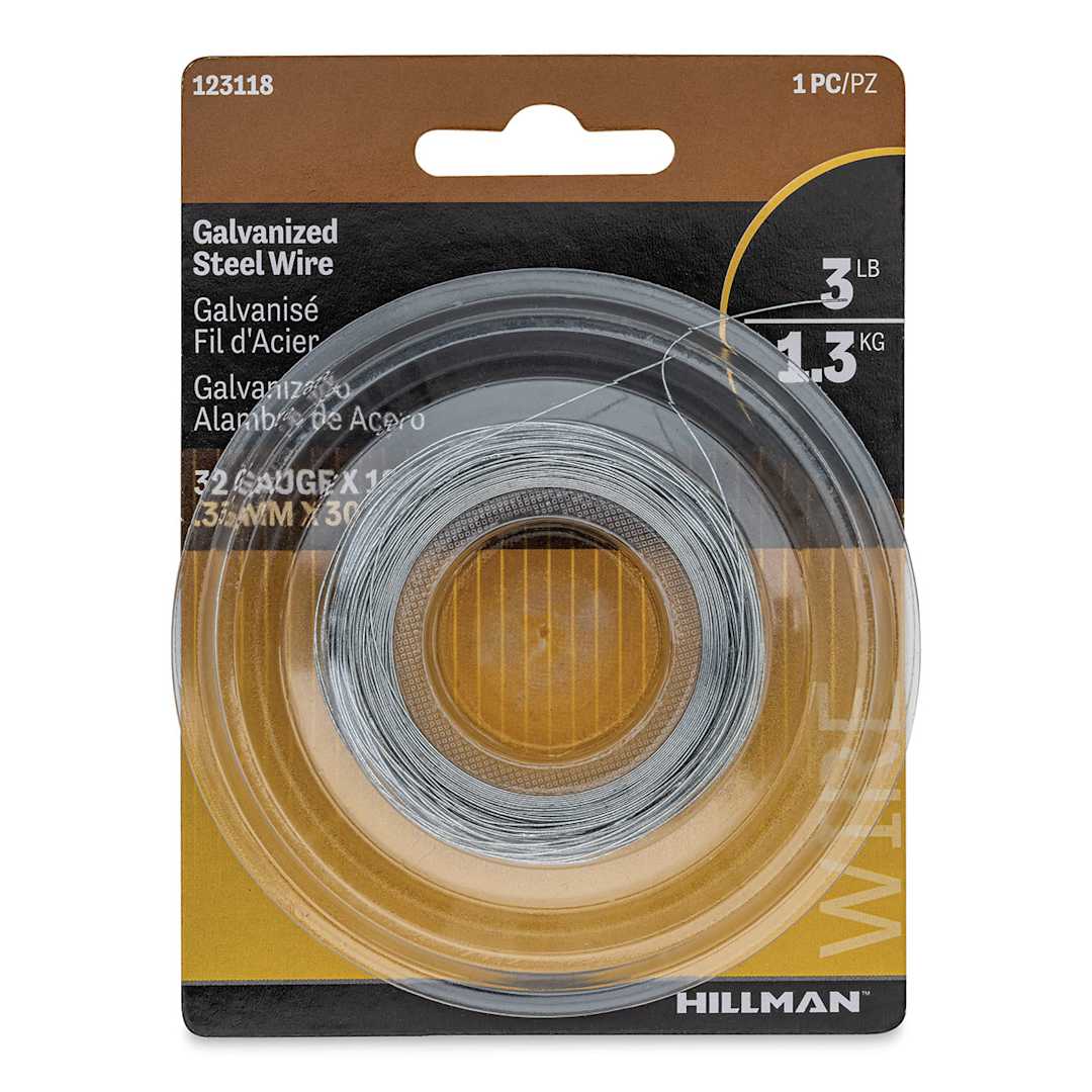 Open in modal - Hillman Galvanized Wire - 32 Gauge, 100 feet - front of packaging