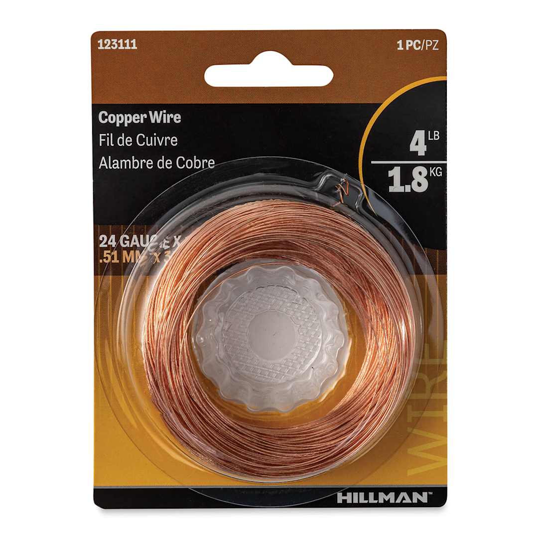 Open in modal - Hillman Copper Hobby Wire - 24 Gauge, 100 ft Coil front of packaging