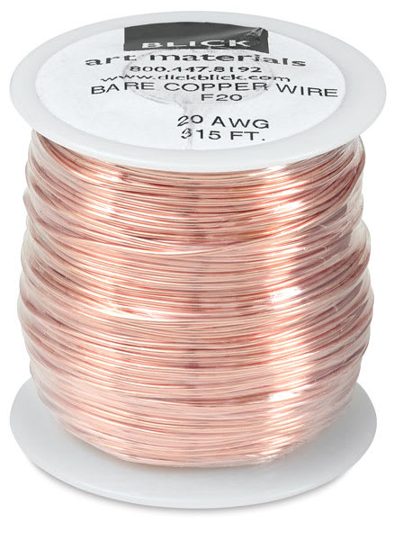 Open in modal - Blick Copper Wire - Side view of Large Spool of 315 ft 20 gauge copper wire 
