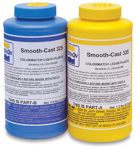 Open in modal - Smooth-On Smooth-Cast 325 Liquid Plastic - Part A and Part B 16 oz jars shown