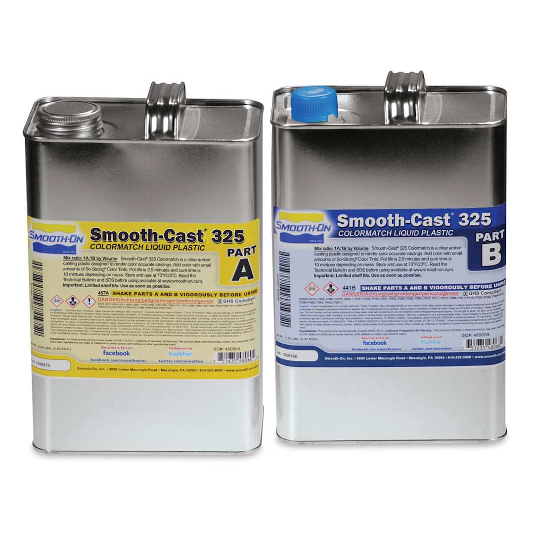 Open in modal - 
Smooth-On Smooth-Cast 325 Liquid Plastic - Part A and Part B 1 Gallon cans shown