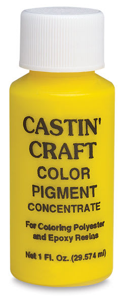 Open in modal - Castin'Craft Opaque Pigments - Front of 1 oz bottle of Yellow

