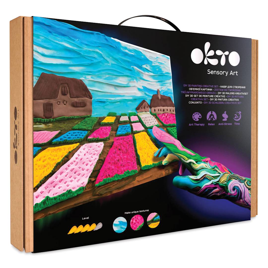 Open in modal - Okto Sensory Art DIY 3D Clay Painting Kit - Flower Beds - front of packaging