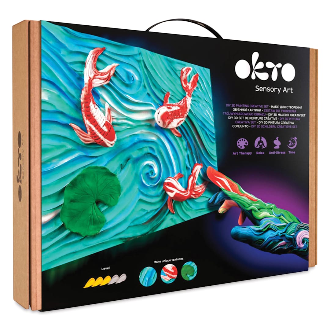 Open in modal - Okto Sensory Art DIY 3D Clay Painting Kit - Koi Fish - front of packaging