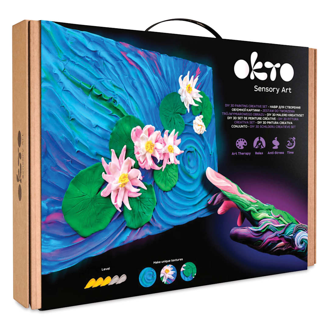 Open in modal - Okto Sensory Art DIY 3D Clay Painting Kit - Water Lilies - front of packaging