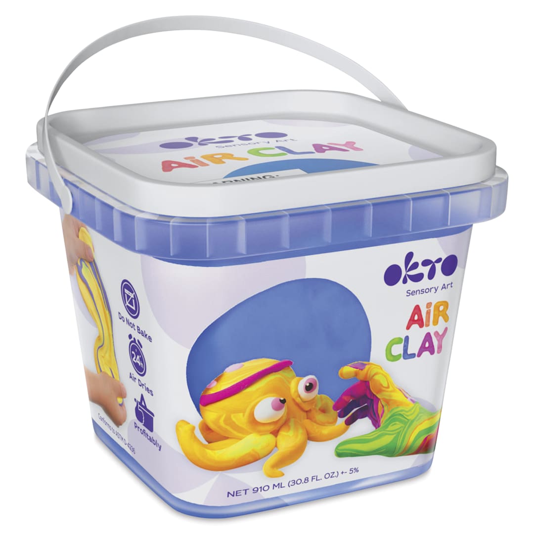 Open in modal - OKTO Sensory Art Air Clay Bucket - Blue - front of packaging
