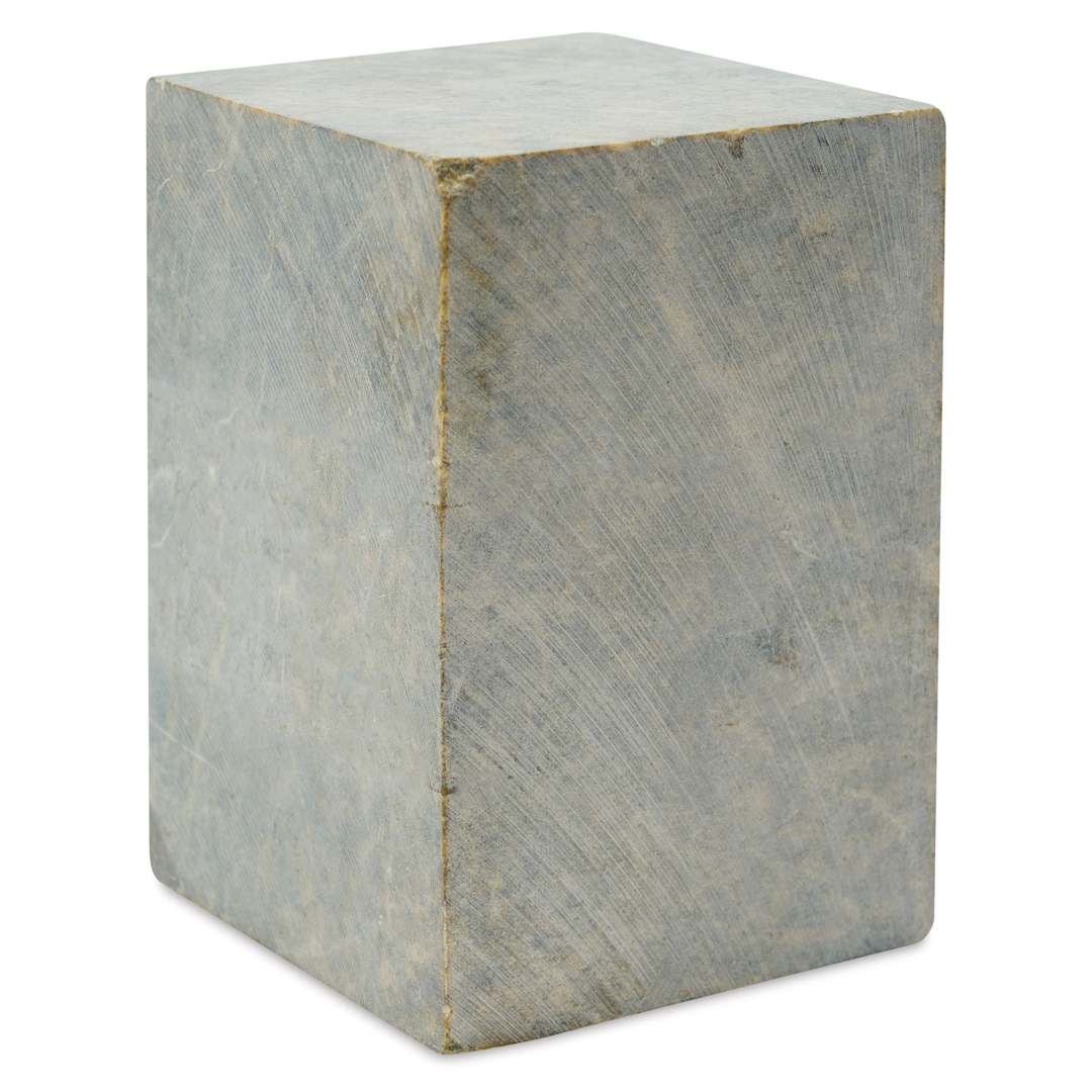 Open in modal - Gian Carlo Stoneworks Yellow Mix Indian Soapstone Block - 4 lb, 4-1/2" x 3" x 3", vertical