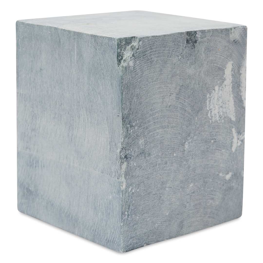 Open in modal - Gian Carlo Stoneworks Green Indian Soapstone Block - 8 lb, 5" x 4" x 4", vertical