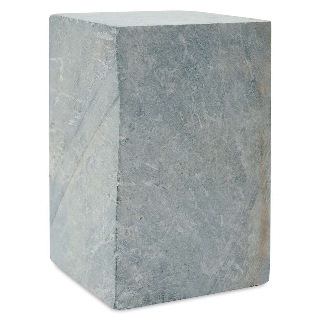 Open in modal - Gian Carlo Stoneworks Green Indian Soapstone Block - 10 lb, 6-1/2" x 4" x 4", vertical