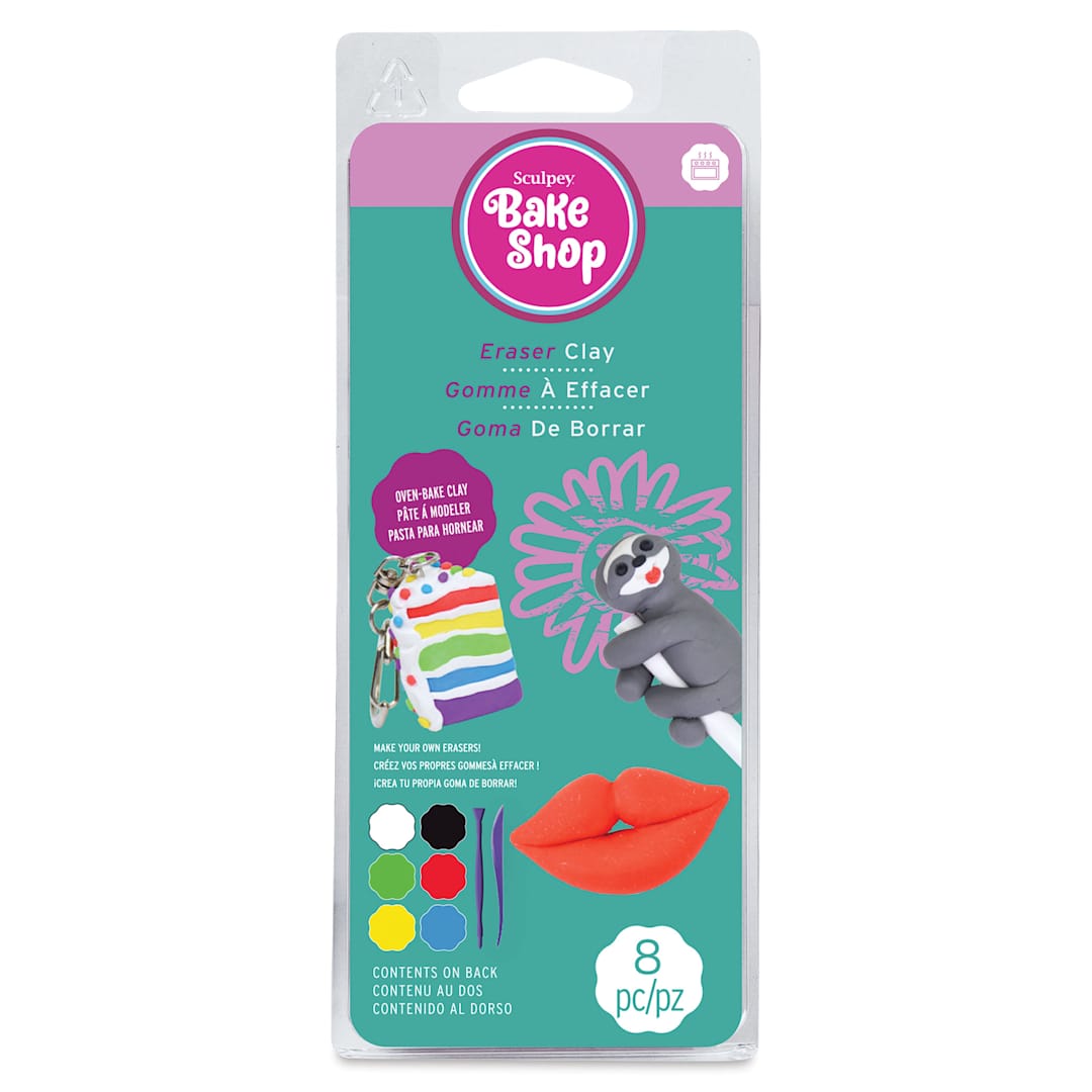 Open in modal - Sculpey Bake Shop Eraser Clay - Set of 6, 1 oz, Assorted front of packaging