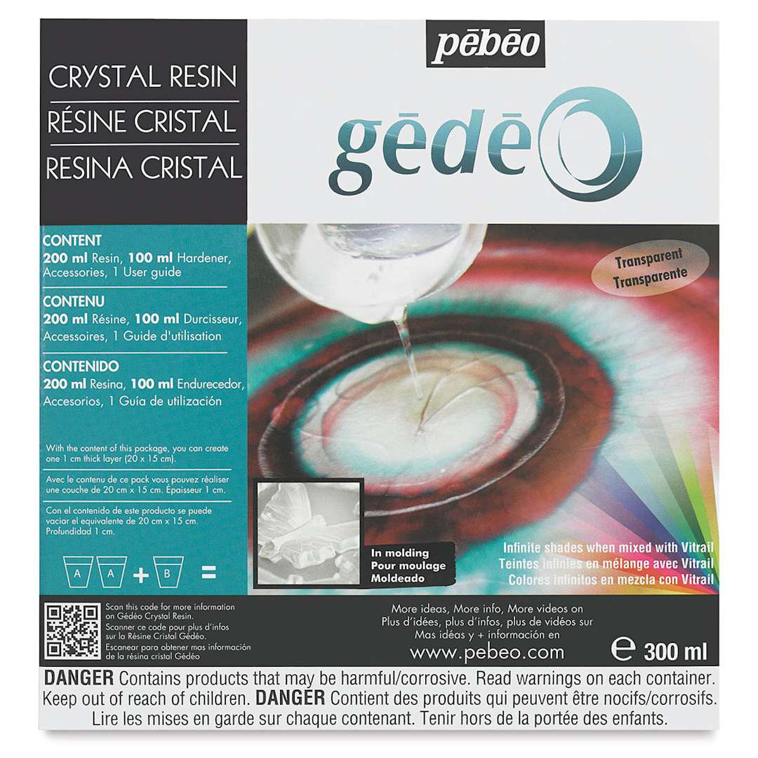 Open in modal - Gedeo Colour Resin - Front angled view of package of 300 ml Crystal Resin