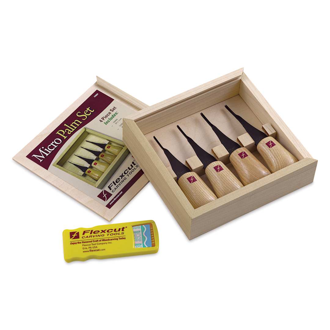 Open in modal - Flexcut Micro Palm-Sized Carving Tools - Set of 4