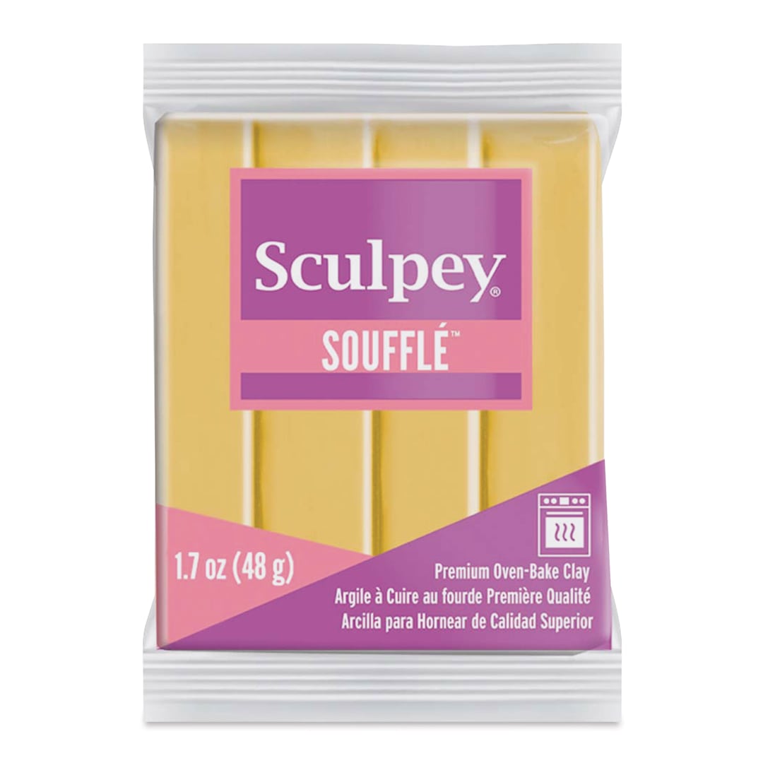Open in modal - Sculpey Souffle - Yellow Ochre, 1.7 oz Bar front of packaging