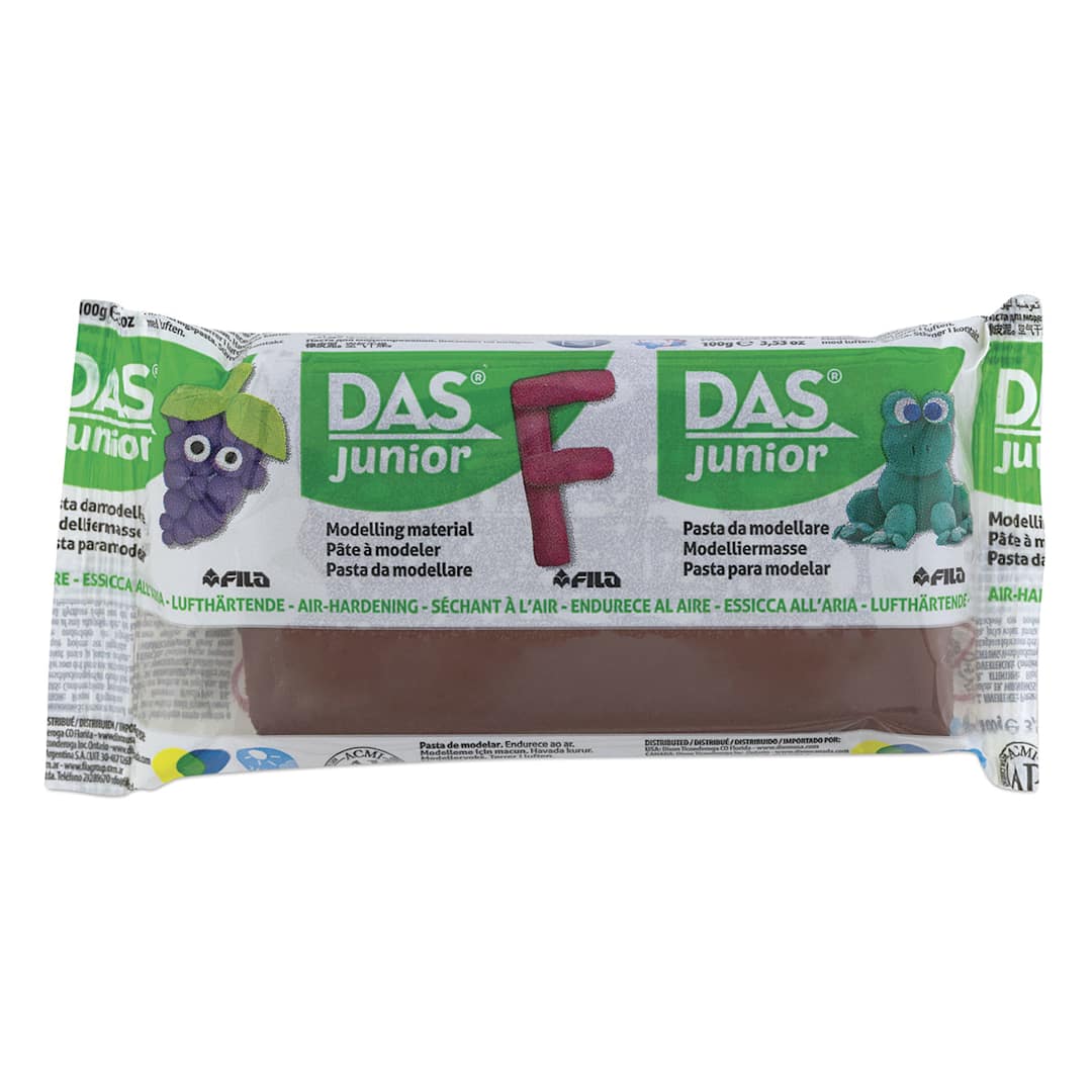 Open in modal - DAS Junior Air-Dry Clay - Front view of package of Brown clay