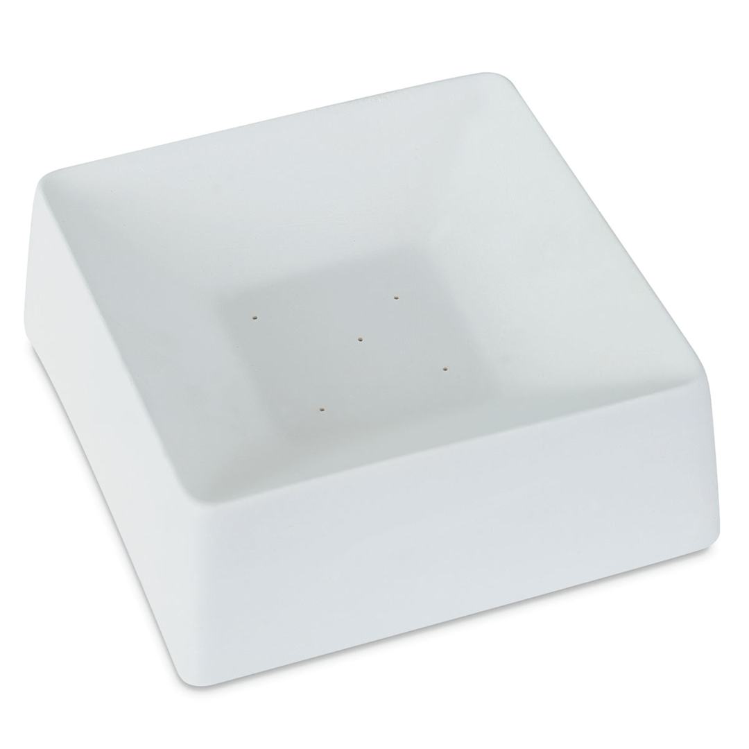 Open in modal - Fuseworks Glass Slump Molds - Flat Sided Square Mold shown at angle