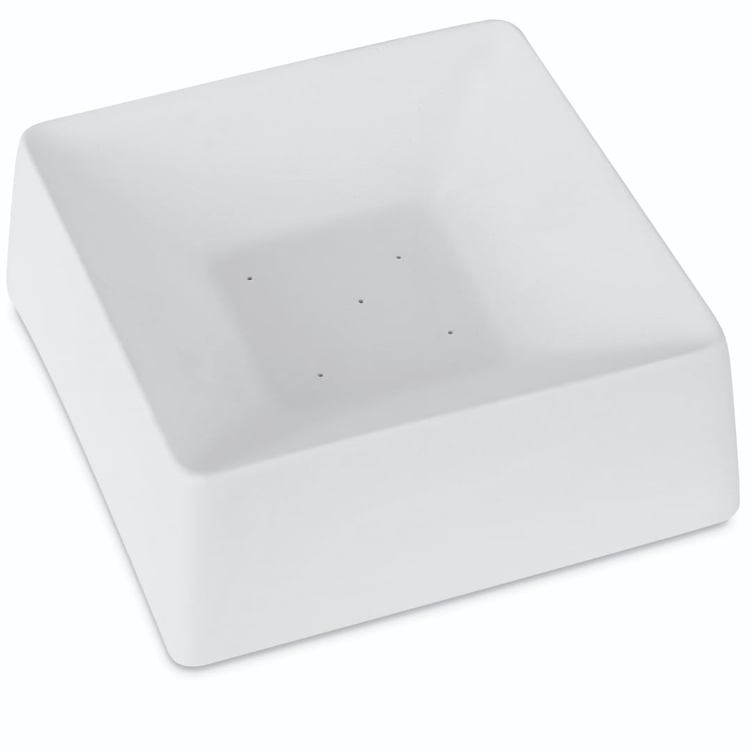 Open in modal - Fuseworks Glass Slump Molds - Flat Sided Square Mold shown at angle