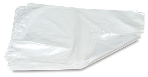 Open in modal - Heavy-Duty Plastic Bags - Stack of 12 Plastic Bags shown flat
