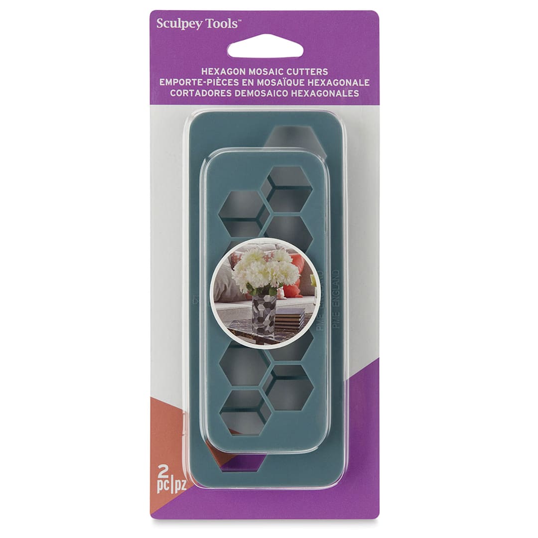Open in modal - Sculpey Tools Mosaic Cutters - Front of Hexagon blister package
