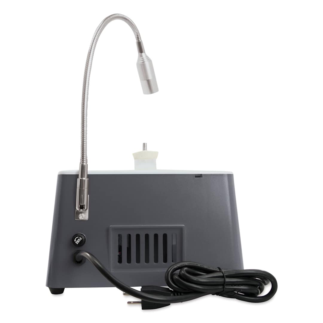 Open in modal - Studio Pro Grinder - Rear view of grinder showing power cord and light