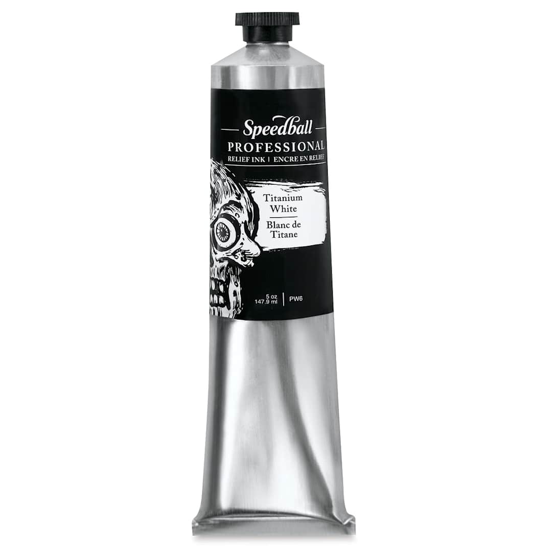 Open in modal - Speedball Professional Relief Ink - Titanium White, 5 oz, Tube