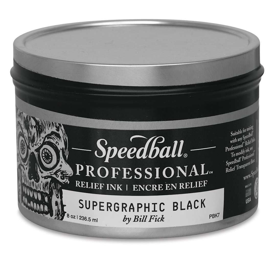 Open in modal - Speedball Professional Relief Ink - Supergraphic Black, 8 oz