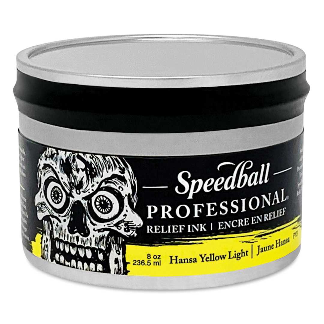 Open in modal - Speedball Professional Relief Ink - Hansa Yellow Light, 8 oz