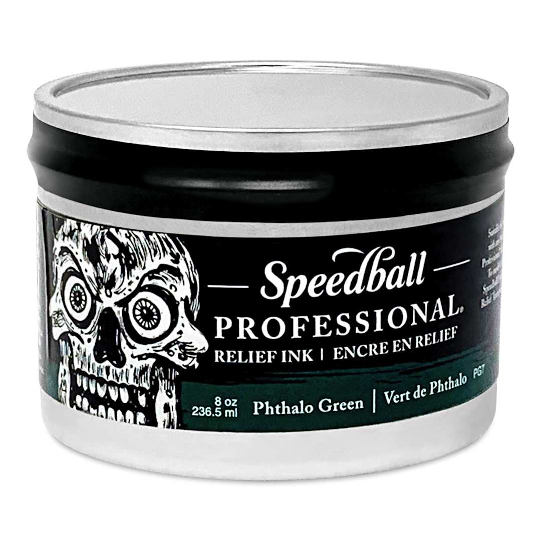 Open in modal - Speedball Professional Relief Ink - Phthalo Green, 8 oz