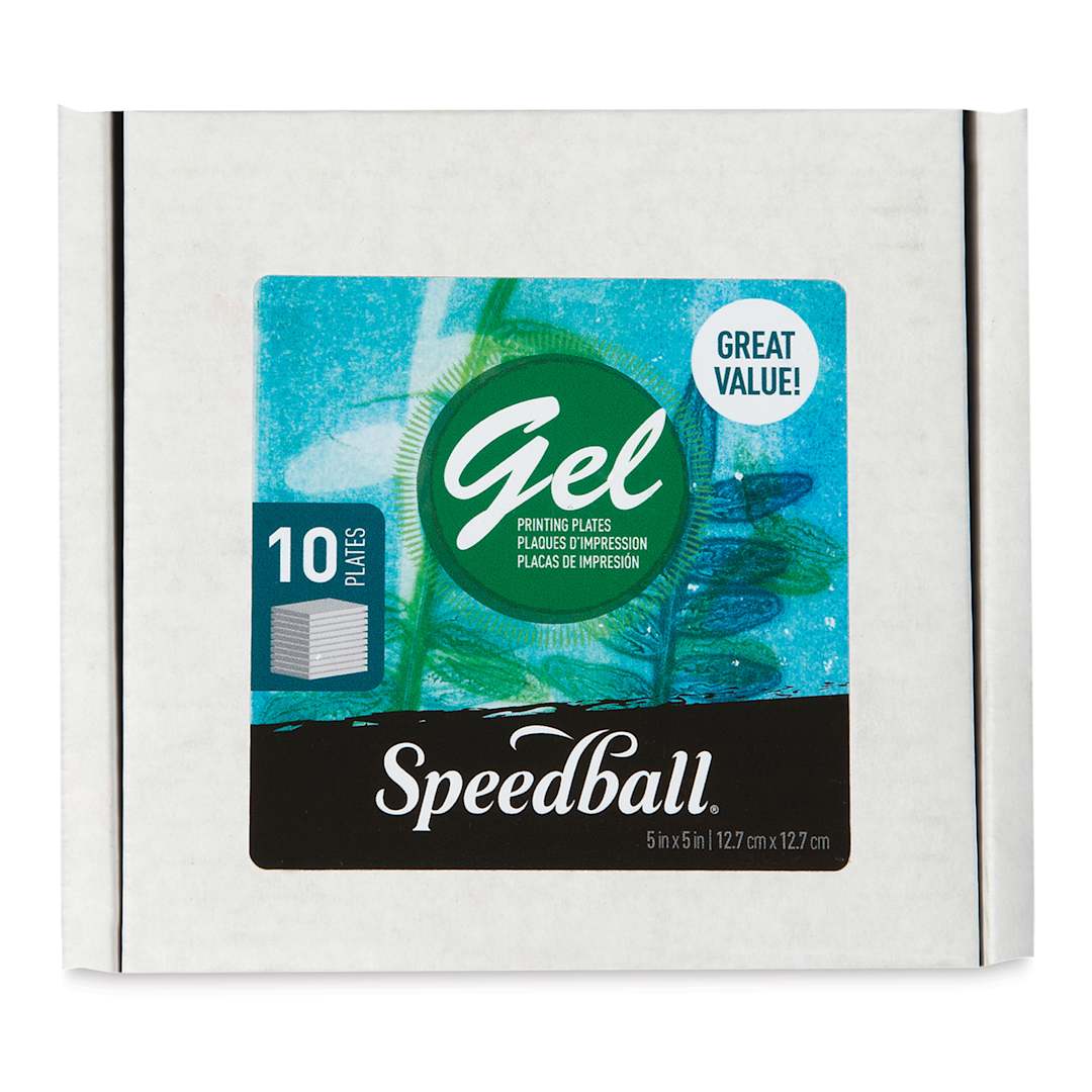 Open in modal - Speedball Gel Printing Plate - 5" x 5", Pkg of 10 front of packaging