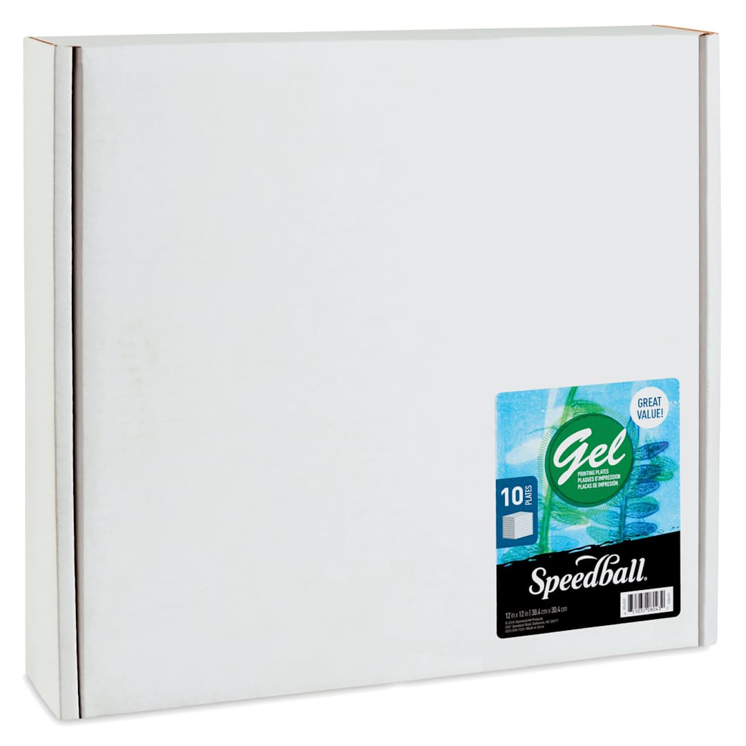 Open in modal - Speedball Gel Printing Plate - 12" x 12", Pkg of 10 front of packaging