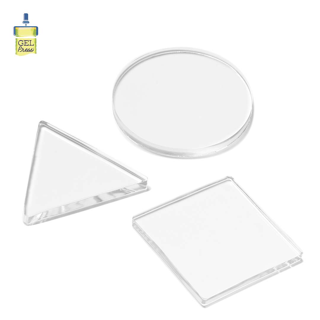 Open in modal - Gel Press Petite Printing Plates - Basic Shapes, Set of 3