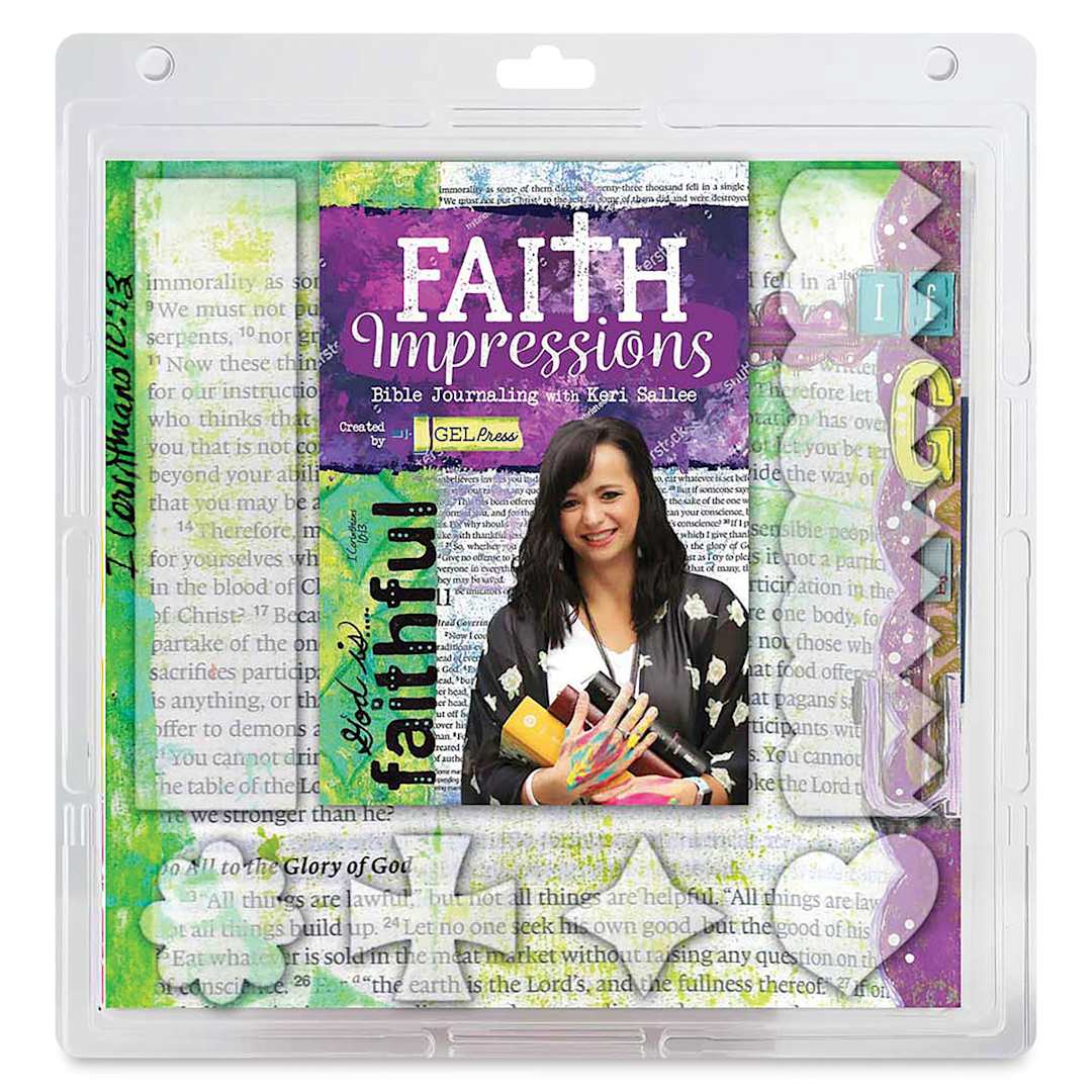 Open in modal - Gel Press Impressables - Front of package of Faith Plate Kit