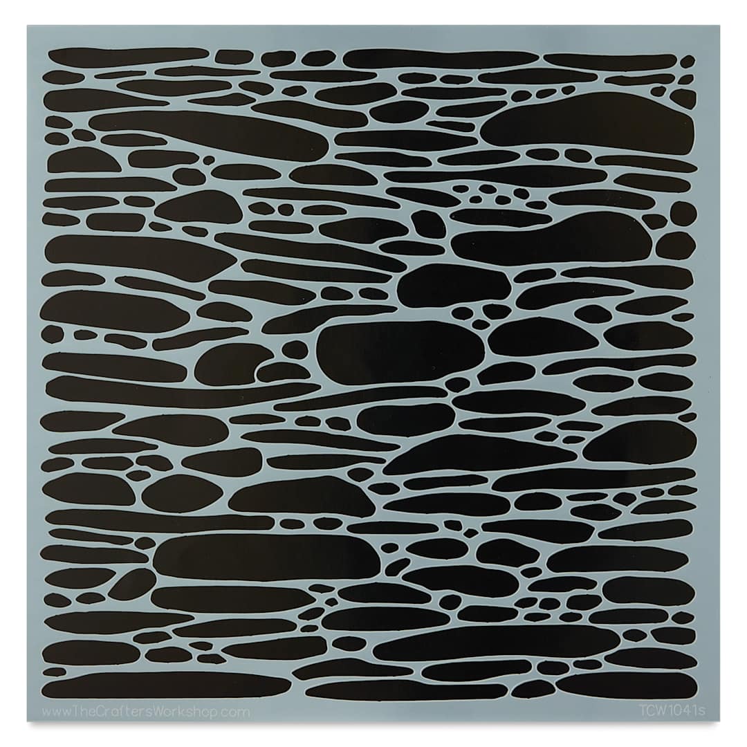 Open in modal - The Crafter's Workshop Stencil - Stacked Rocks, 6" x 6"