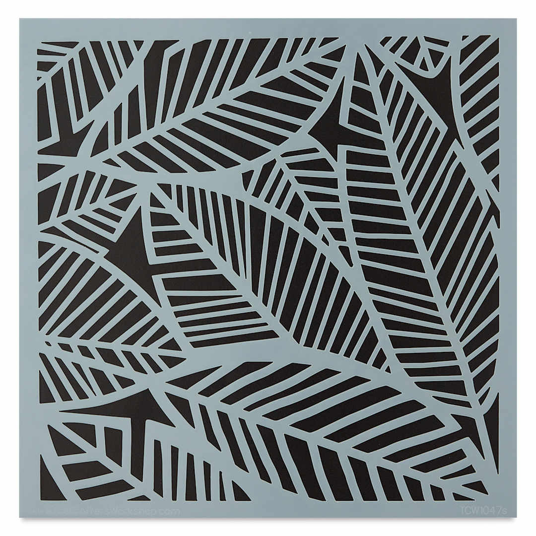 Open in modal - The Crafter's Workshop Stencil - Banana Leaves, 6" x 6"