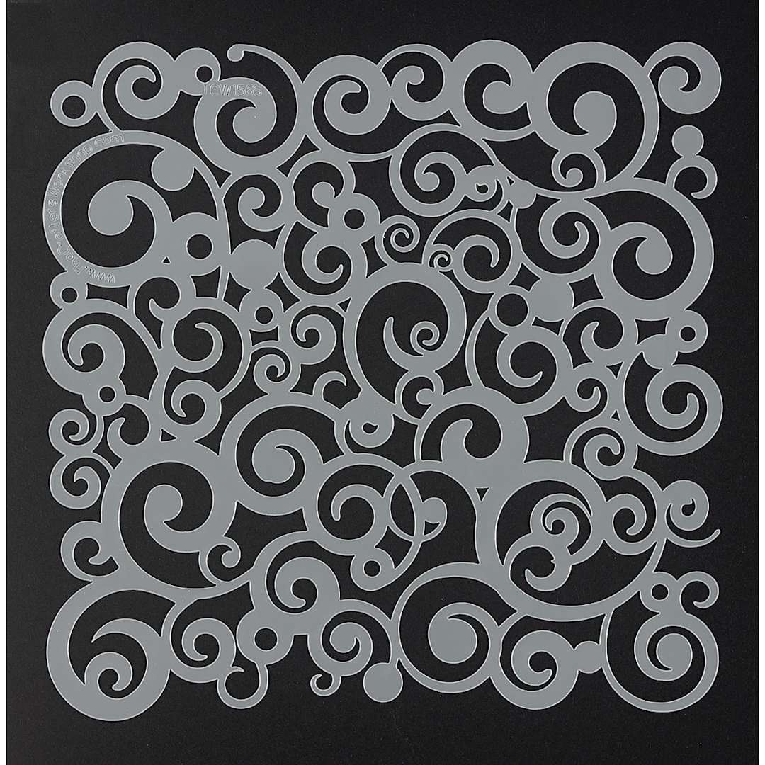 Open in modal - The Crafter's Workshop Stencils - Top view of Cosmic Swirls Stencil