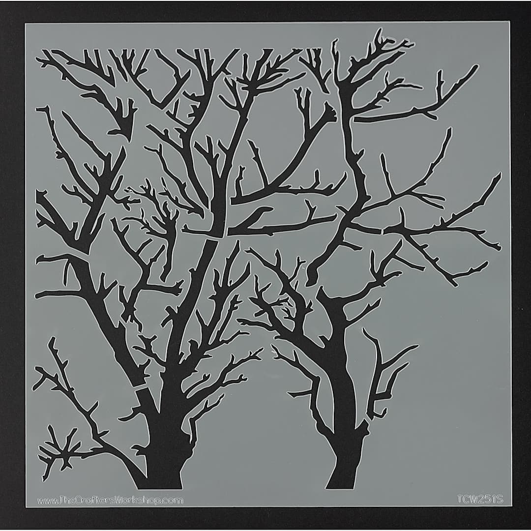 Open in modal - The Crafter's Workshop Stencils - Top view of Reversed Branches Stencil