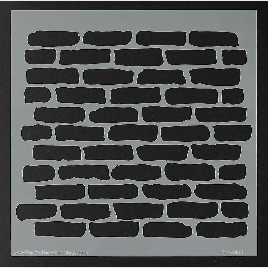 Open in modal - The Crafter's Workshop Stencils - Top view of Bricks Stencil