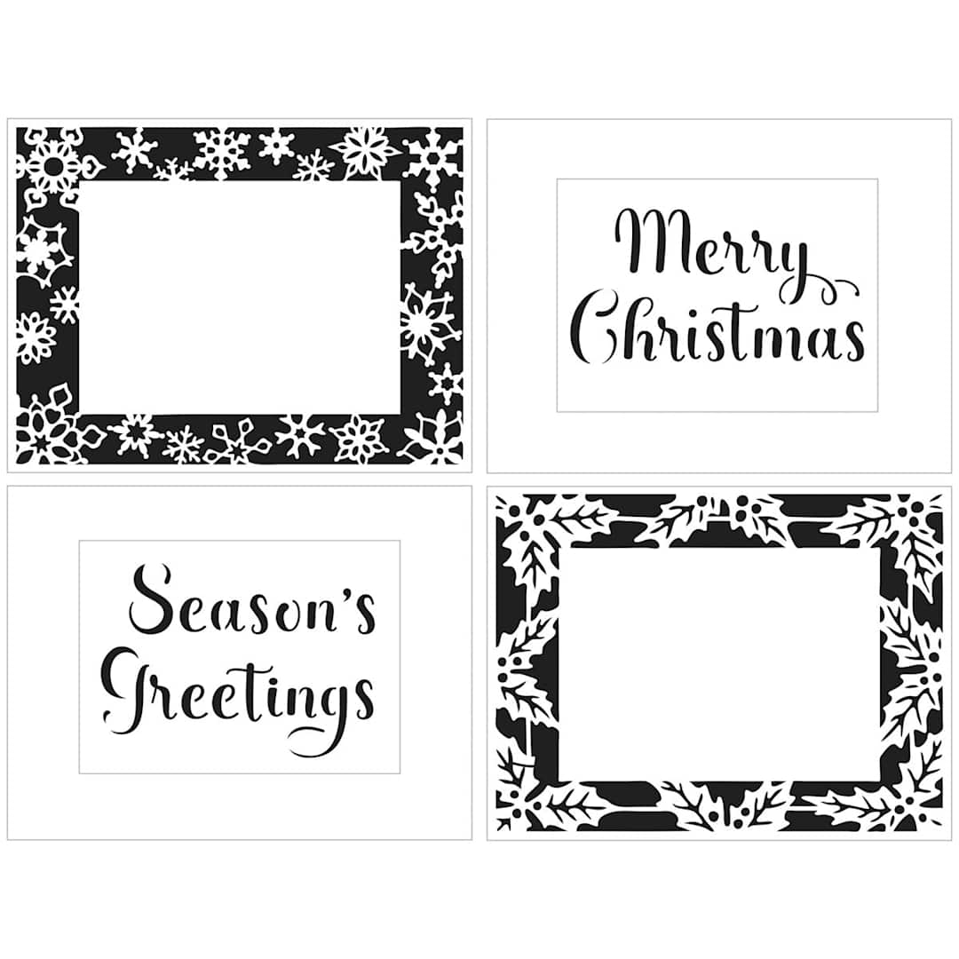 Open in modal - Layered Stencils Holly Snowflake Frames