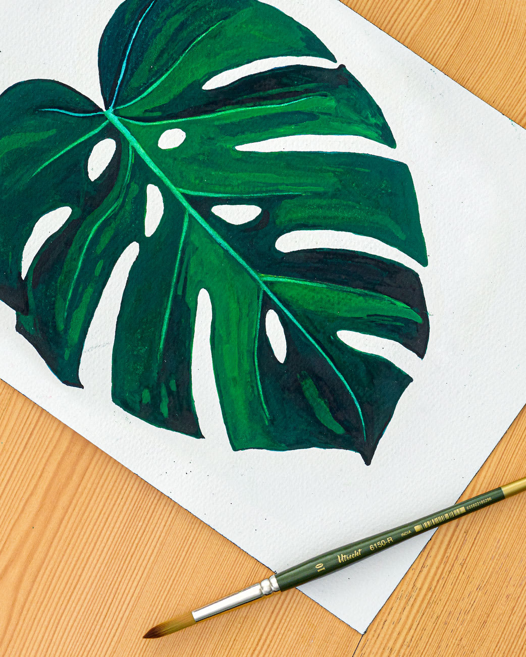 Open in modal - Monstera Watercolor Painting