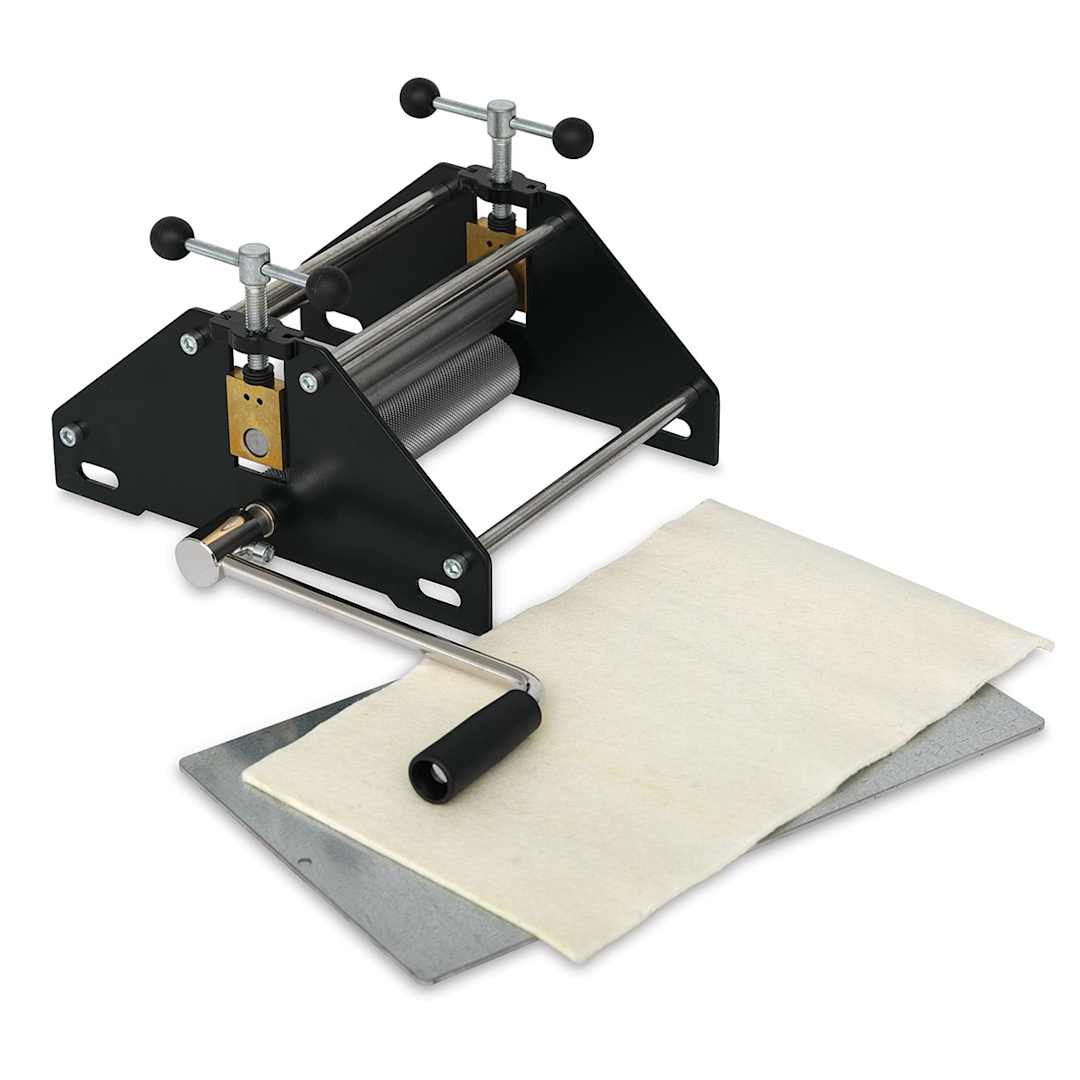 Open in modal - Blick Baby Press Package, View press, steel bed plate and felt blanket